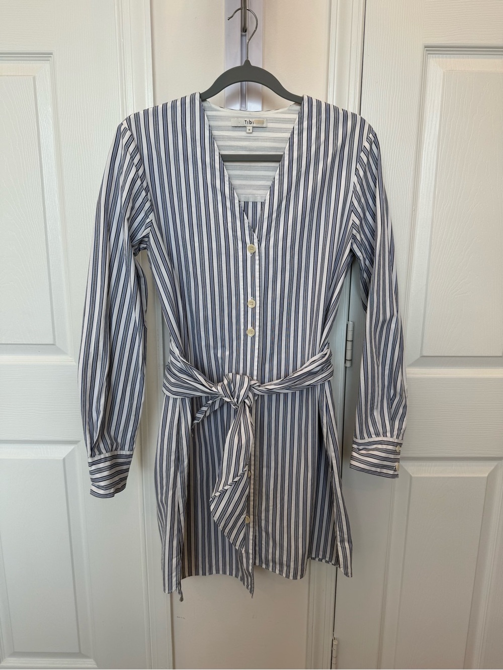 Tibi Tie-Waist Shirt Dress